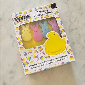 Peeps 8 Bunny String Lights - Pastel Yellow, Pink, Blue, Lavender